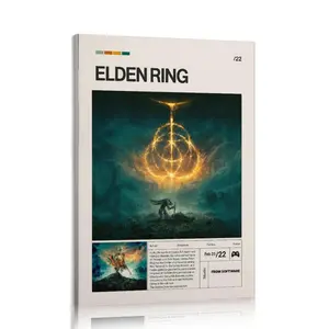 Elden Ring Wall Art Canvas Print, Custom  Poster Style, Gaming Room Decor, Dark Fantasy Video  Artwork, Gamer Gift, Bedroom & Man Cave Decor