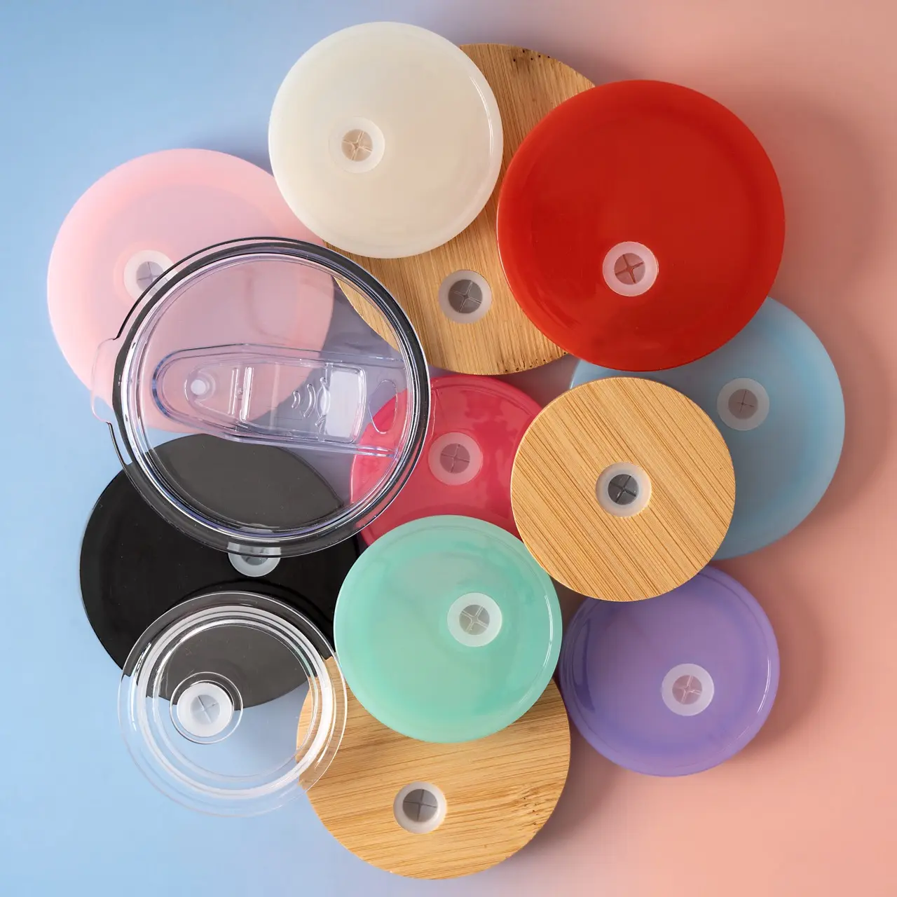 Colorful Acrylic Dishwasher Safe Plastic Lids for 16oz, 17oz, and 32oz/40oz Glass Can Cup Drinkware Colorful Acrylic Dishwasher Safe Plastic Lids for 16oz, 17oz, and 32oz/40oz Glass Can Cup Drinkware