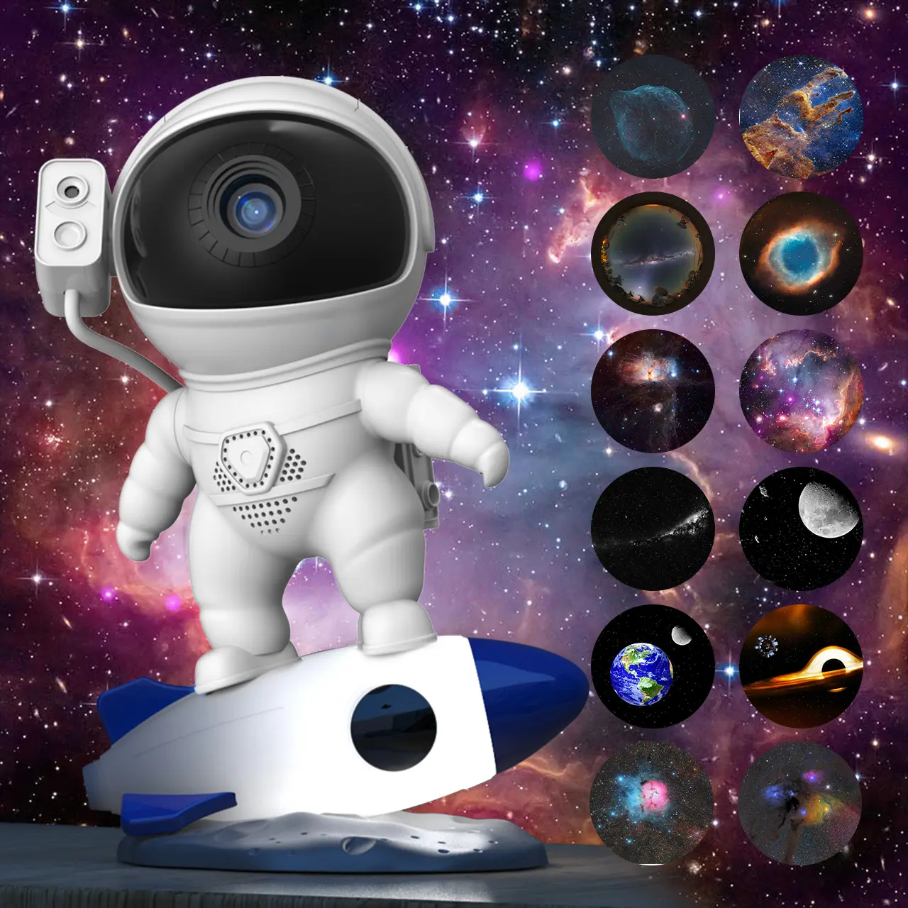 DEMILARE Astronaut Planetarium Star Projector - Lightweight USB-Powered Compact LED Rocket Man Lamp with Timing, Audio, Adjustable Novelty Lighting for Bedroom, Game Room Indoor Decor,SummerFinds,Summer Turn Up