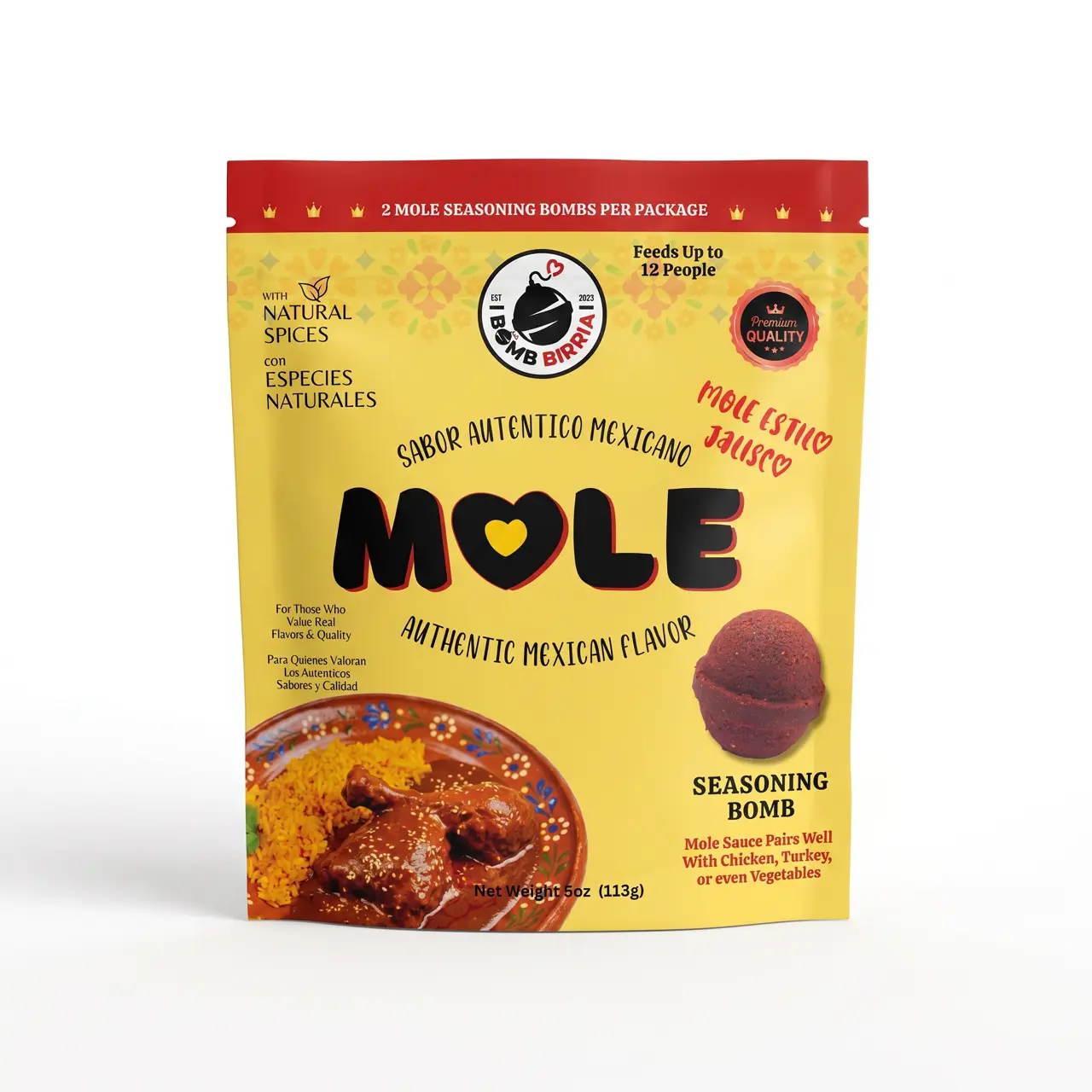 Mole Seasoning Bombs, Premium Cooking Spice Blend for Savory Dishes- Pack of 2
