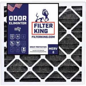 Filter King 20x25x4 Air Filter | 2-PACK | Carbon MERV 8 HVAC Pleated A/C Furnace Filters | MADE IN USA | Actual Size: 19.5 x 24.5 x 3.75"