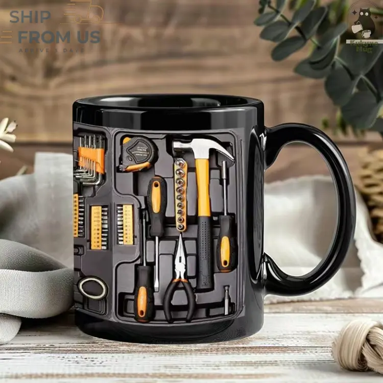 Mechanic Toolbox Mug, Funny Handyman Gift, Auto Repair Coffee Cup 11oz 15oz,  Garage Shop Tool Lover