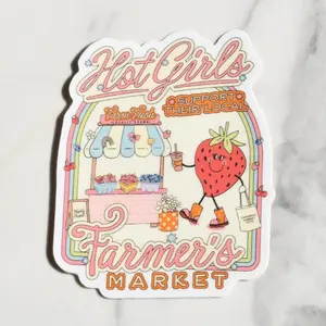 Farmers Market Sticker | Aesthetic Sticker, Durable Vinyl Waterproof Sticker, UV Safe Sticker, Cute Groovy Girly Retro Sticker
