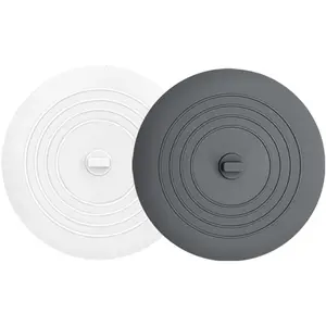 Tub Stopper 2 count,Bathtub Drain Stopper,6 inches Bathtub Tub Drain Cover Stopper, Drain Plug,Kitchen Bathroom Hair Water Shower Stopper,Large Bathroom Laundry Accessories (Grey/White)