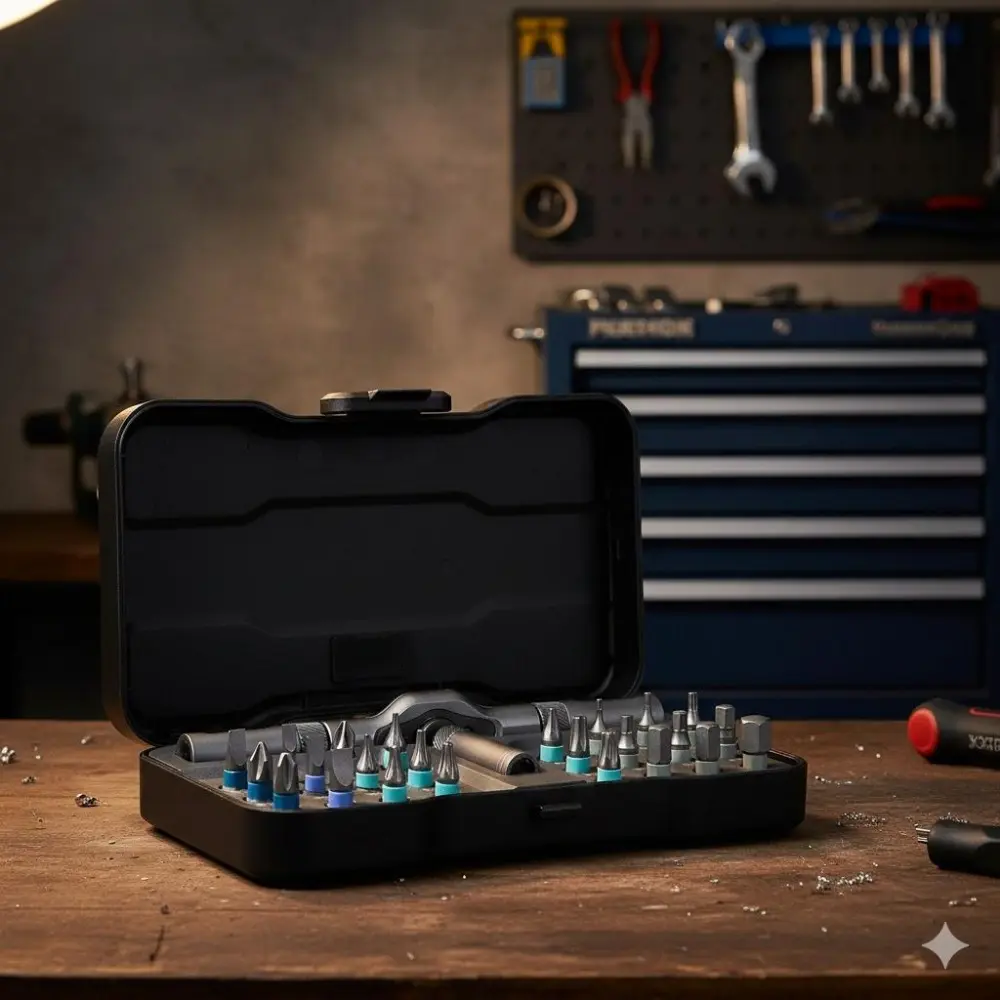 24-in-1 Precision Ratcheting Multipurpose Screwdriver Set: Reversible Cross & Flat Heads, Ergonomic Non-Slip Handle, High-Strength Alloy Steel Bits for Home Repair, Electronics & DIY Projects