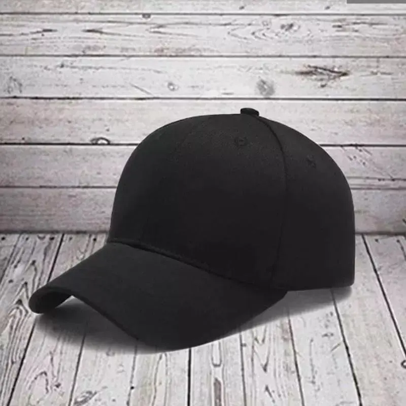 Classic Plain Black Baseball Cap Adjustable Unisex Cotton Dad Hat for Men Women Solid Blank Casual Sun Protection Sports Golf Running Outdoor Work Lightweight Low Profile Strapback Ball Cap