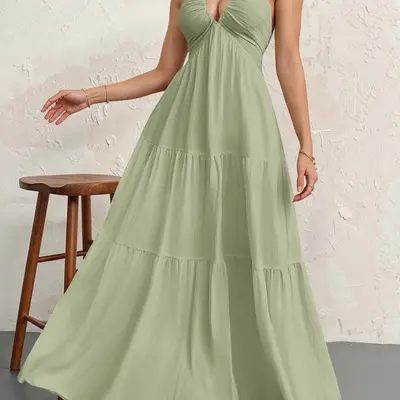 Halterneck A Line Maxi Dress Cos - TikTok Shop Halterneck A Line Maxi Dress Cos - TikTok Shop
