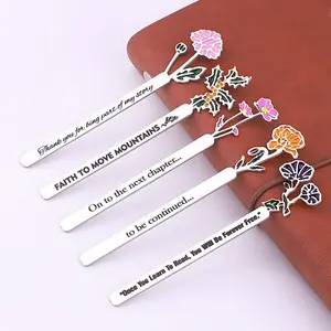 Custom Retro Birth Flower Bookmark, Gift For Teacher, Inspiring Gift for Book Lover, Bookaholic Gift
