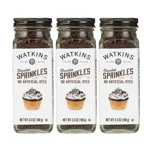 Watkins Chocolate Decorating Sprinkles, 3.5 Ounce, Pack of 3, Set Loved by Kids and Families Vibrant dyefree Decorative Sprinkles
