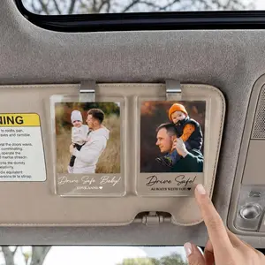 Personalized Fathers Day Gift for Dad, Drive Safe Daddy Visor Clip, Gifts for Boyfriend, Husband Sun Visor Clip, Acrylic Car Accessories