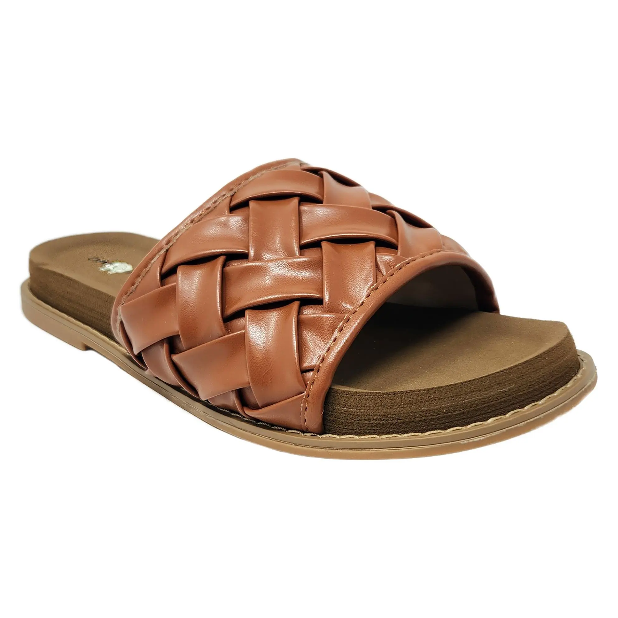 Gaahuu Women's Basket Weave Footbed Slide Sandal