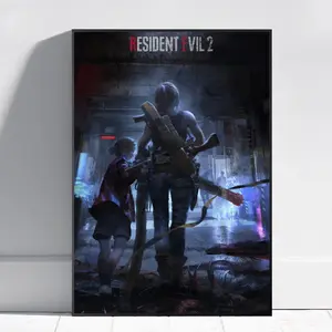 Resident Evil 2 Game Poster, Re2 Raccoon City Fine Art Game Posters (NO FRAME)