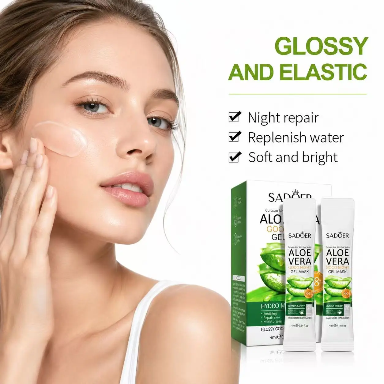 Aloe Vera Lightweight Gel Mask - Soothing Treatment for Sunburn and Redness Relief - Deep Repair Moisturizer for Irritated Skin, Daily Use, Sunburn Relief, Youth, Unisex, No, Aloe Soothe Care