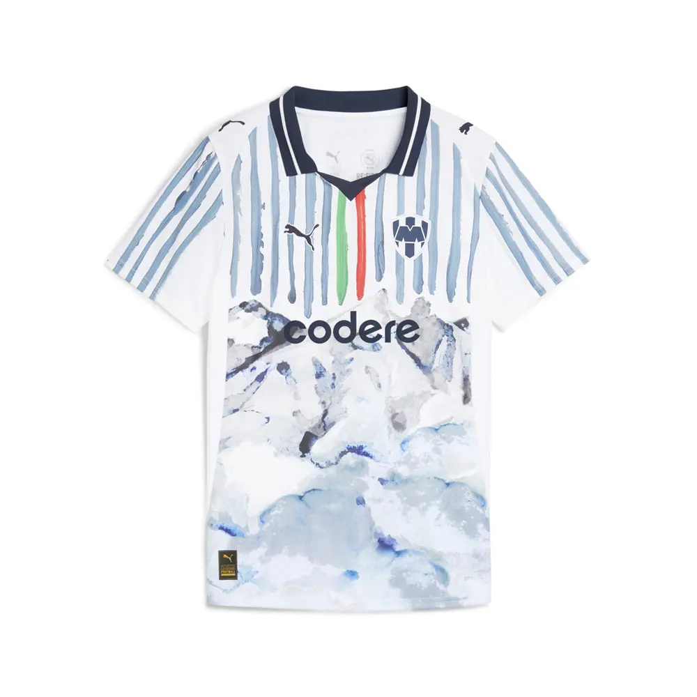 PUMA Womens X Kidsuper Mty Collared Short Sleeve Replica Jersey Casual - Blue, White PUMA Womens X Kidsuper Mty Collared Short Sleeve Replica Jersey Casual - Blue, White