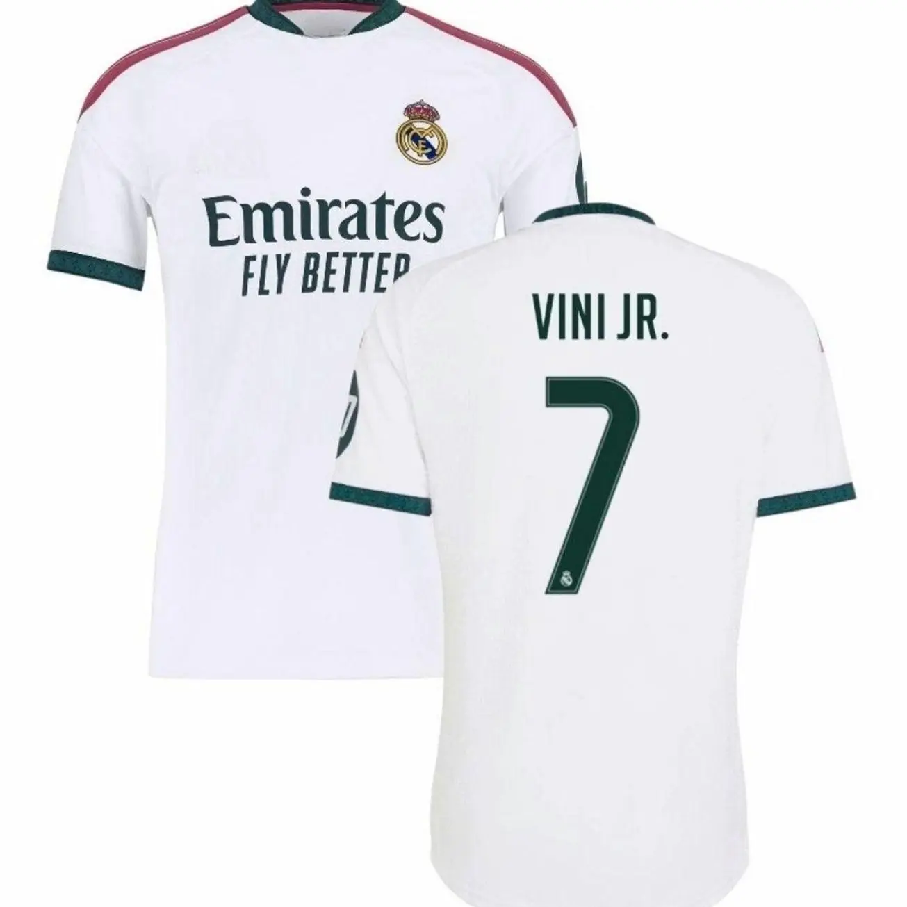 Unisex Vini Jr White Soccer Jersey Personalized Name & Number Football Shirt Unisex Breathable Fan Style Tee 2026/2027 Home