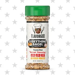 FLAVORGOD Everything Bagel Seasoning Flavor Spice - Himalayan Salt, Toasted Garlic Onion, Sesame Poppy Seeds - 3.2 oz Natural Blend
