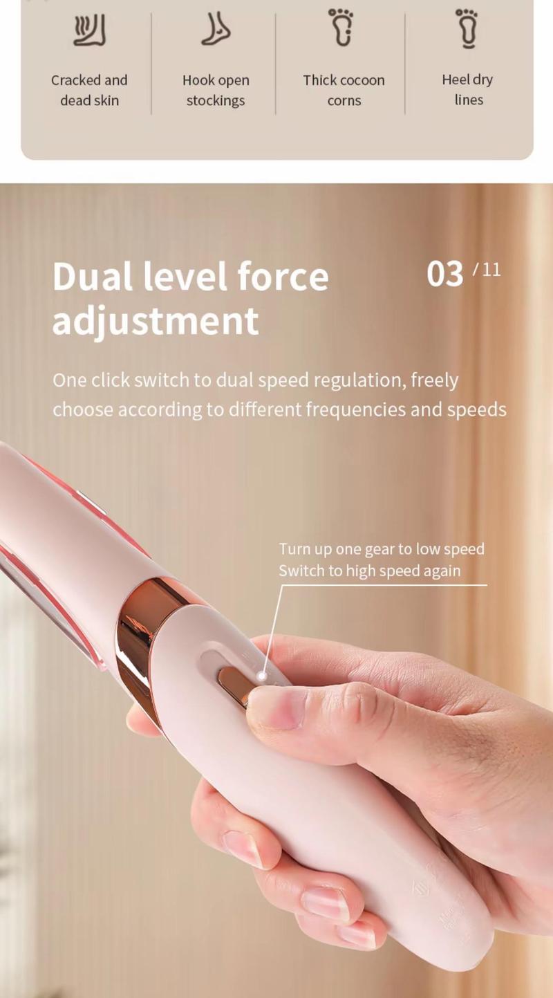 Electric Foot Callus Remover Machine, Wireless Pedicure Foot File, Rechargeable Exfoliating Tool for Foot Care, Home & Travel Use