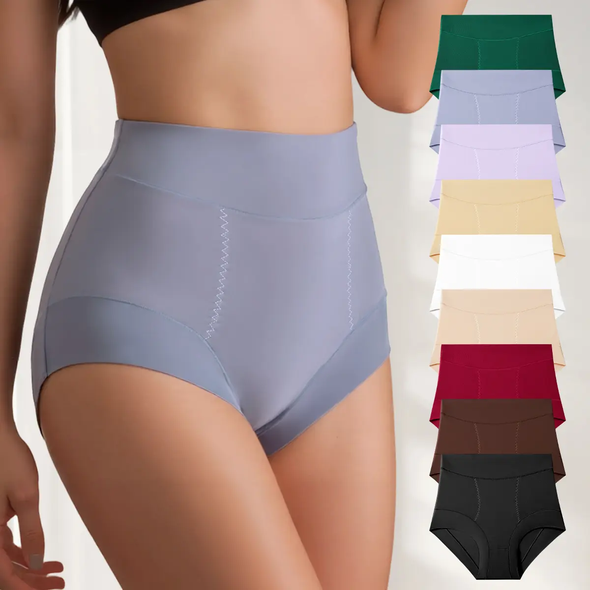 Hotcom Women's 6-Pack Plus Size Panties, Breathable High Waist Hipster Briefs in Assorted Colors, Highly Elastic Comfortable Underwear for Everyday Wear, Fit, Hipster Cut