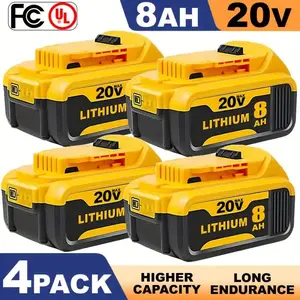 20V MAX 8.0Ah High-Capacity Replacement Lithium-Ion Battery for Power Tools - Extended Runtime for Winter DIY Projects and Holiday Gifting