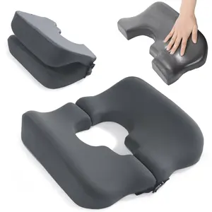 Memory Foam Bed Sore Cushions for Butt, Bedsore Pressure Relief Pillow for Sleeping and Sitting, T Shaped Opening Tailbone Pillow for Buttocks Bed Sores, Patent Pending (Dark Grey)
