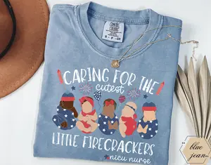 Nicu 4th of July Tshirt, Nicu Nurse Gifts, Comfort Colors Nicu, Patriotic Mother Baby Nurse T Shirt, American Independence Neonatal Nurse Tee, NICU Crew, Gift For Her, Gift For Grandma, Womensewear