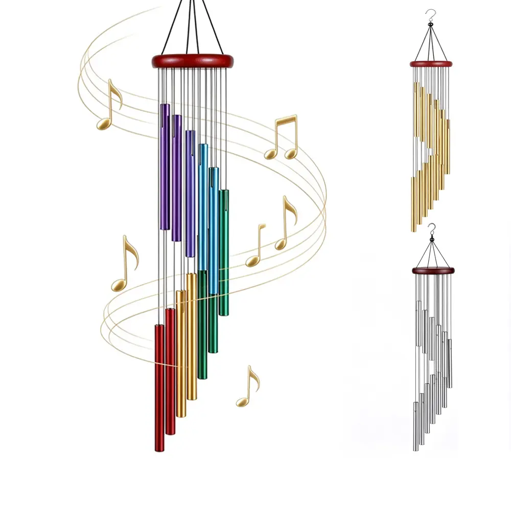 12-Tube Wind Chimes for Outside, Outdoor Wind Chimes with Aluminum Tubes for Garden, Patio, Balcony & Yard Decor, Hanging Home Decor, Holiday Gift for Family & Friends