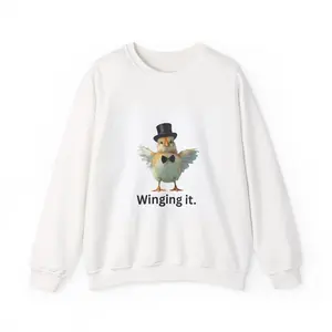Dapper Baby Chick Winging It Sweatshirt | Spring Chick Graphic