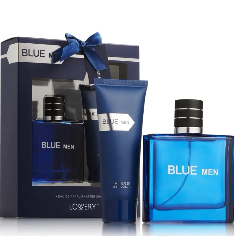Blue Men Parfum Cologne 3.4oz 100ml Eau de Parfum with Aftershave Gift Set for Men Long Lasting Scent Citrus Woody Musk