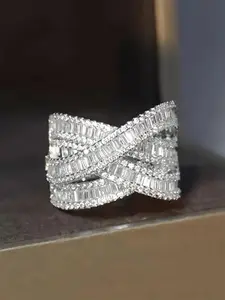 Elegant Artificial Crystal & Rhinestone Decorated Ring, Fashion Accessories for Women, Daily Hand Decor, Trendy All-match & Exquisite Jewelry for Birthday Gift, Pave Engagement Ring, Vintage Crystal Ring, Fashion Rings