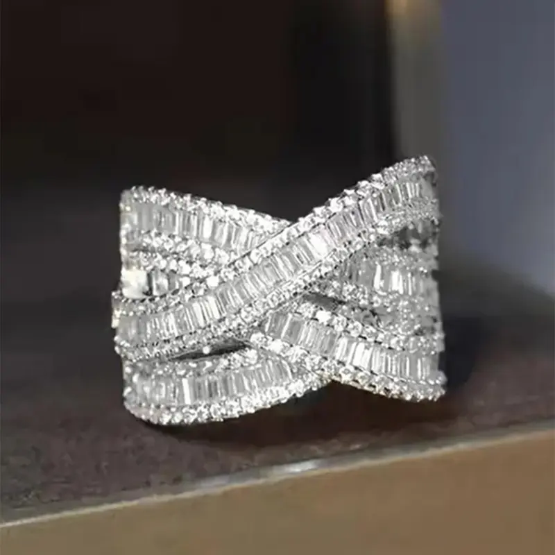 Elegant Artificial Crystal & Rhinestone Decorated Ring, Fashion Accessories for Women, Daily Hand Decor, Trendy All-match & Exquisite Jewelry for Birthday Gift, Pave Engagement Ring, Vintage Crystal Ring, Fashion Rings, Beautiful Rings