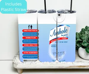 Azzhole Be Gone 20oz  Sublimated Tumbler 5 Different Colors Available Bottle Drinkware Insulated Washable Lid Straw
