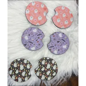 Ghost Car Coasters, cute spooky car coasters, spooky season, car coasters