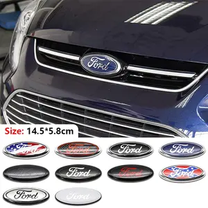 Car Front & Rear Emblem Badges, Universal Car Logo Decorative Stickers, Ford 14.5cm Exterior Modification Accessories, Waterproof Scratch-Resistant