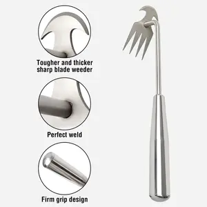 Manual weed killer, 4-speed manual manganese steel weed control tool, commonly used in home gardens, courtyards, loosening hoes, garden tools Home