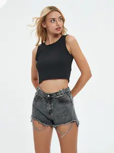 Women's Sporty Short Sleeveless Crop Top, Summer 2026 New Tight-Fitting Hollow Out Back Vest, Cross-Border Fashion, Hollow Back Activewear, Yoga Sports Vest