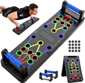 Solid Push Up Board 14 in 1 Home Workout Equipment Multi-Functional Pushup Stands System Fitness Floor Chest Muscle Exercise Professional Equipment Burn Fat Strength Training Arm Men & Women Weights
