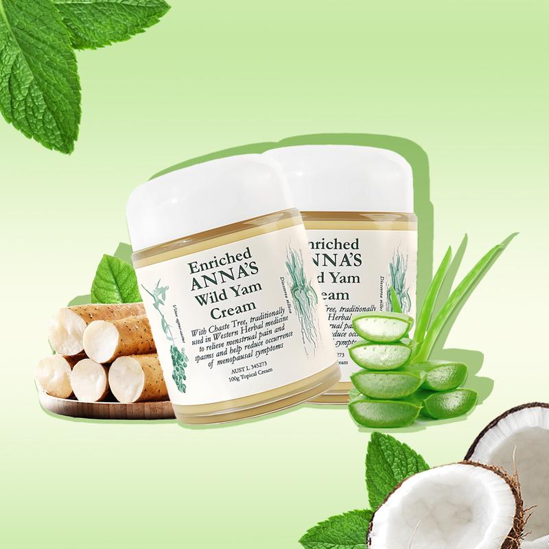 Enriched Anna's Wild Yam Cream Organic for Hormone Balance Women's Support for Perimenopause & Menopause All Skin Types 10g Topical Cream