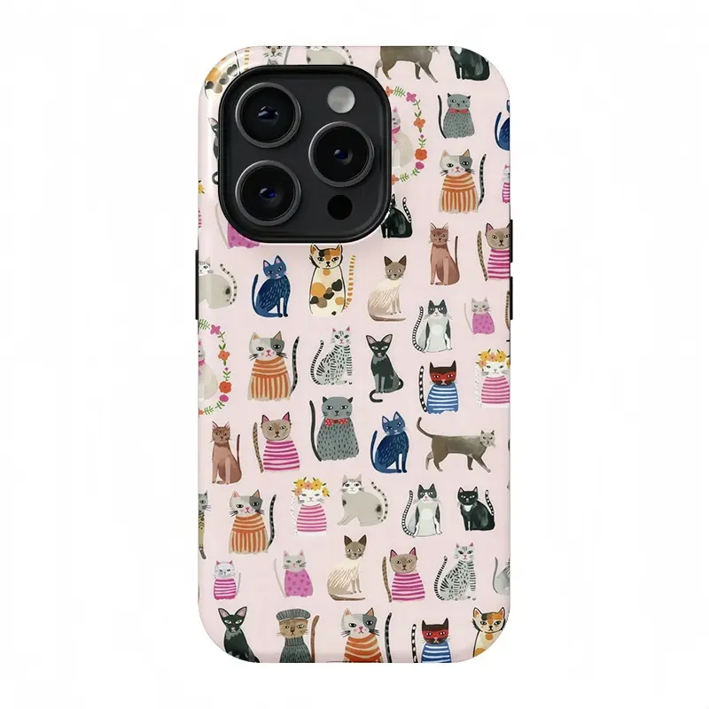 Aesthetic Cat Phone Case Retro Kawaii Cats with Fun Outfits Cute Animal Lover Gift Compatible with Aesthetic Cat Phone Case Retro Kawaii Cats with Fun Outfits Cute Animal Lover Gift Compatible with