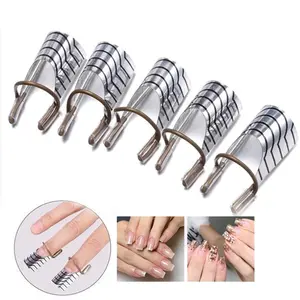 5-Piece Reusable Nail Extension Molds Set, Nail Shaping Stencils & Repair Tools, Nail Forms for Salon & Home Use, Nail Art Design Accessories Kit
