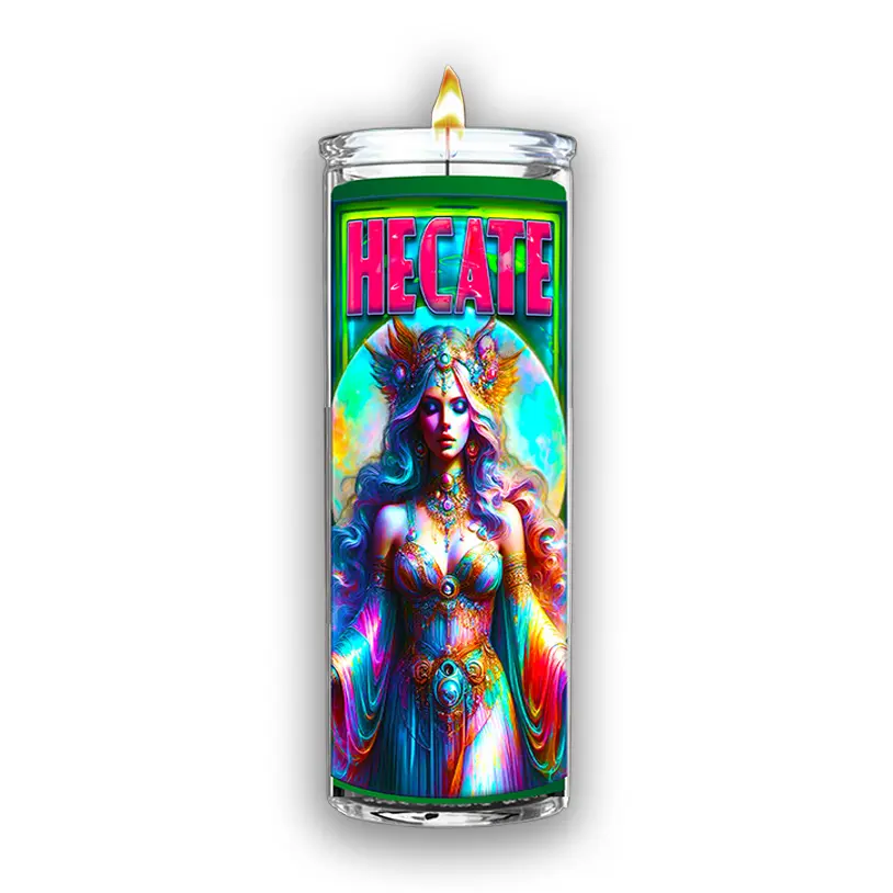 Hecate Candle - May help to connect, honor, or seek counsel with the goddess of magic, and strengthen intuition