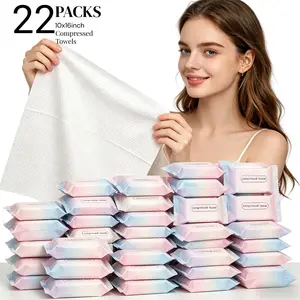 Extra Thick&Large Disposable Compressed Towels Tablets,22/44/66 Packs Ultra Soft Travel Compressed Towels, Disposable Compressed Washcloths for Travel & Camping, for Hotel Camping Swimming Personal Care Outdoor Activities Hiking Towels, Travel Face Towels