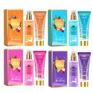 Jaysuing Christmas Fragrance Body Care Kit Body Spray Body Lotion Holiday Party Lasting Fragrance