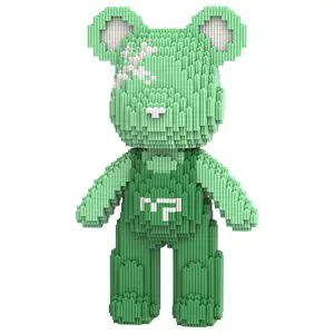 Green Number Bear Micro Building Blocks Set, 2850PCS DIY Collectible Figure, Cute Creative Building Project Gift