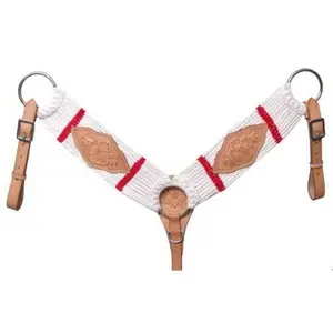 13 String Breast Collar with Floral Tooled Leather