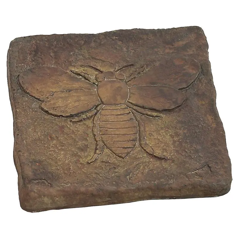 Concrete Bee Stepping Stone - Beige & Brown - Set of 5 - Charming Garden Accent