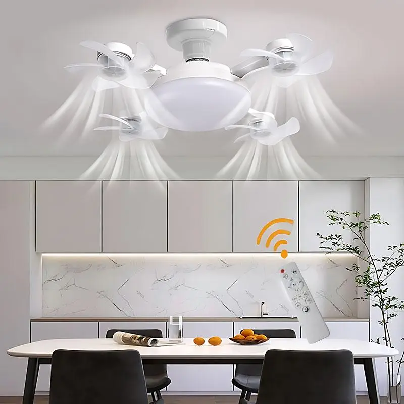 Ceiling Fan Light, Modern Design Ceiling Fan Light with Remote Control, Silent Ceiling Fan Light for Bedroom, Living Room, Kitchen