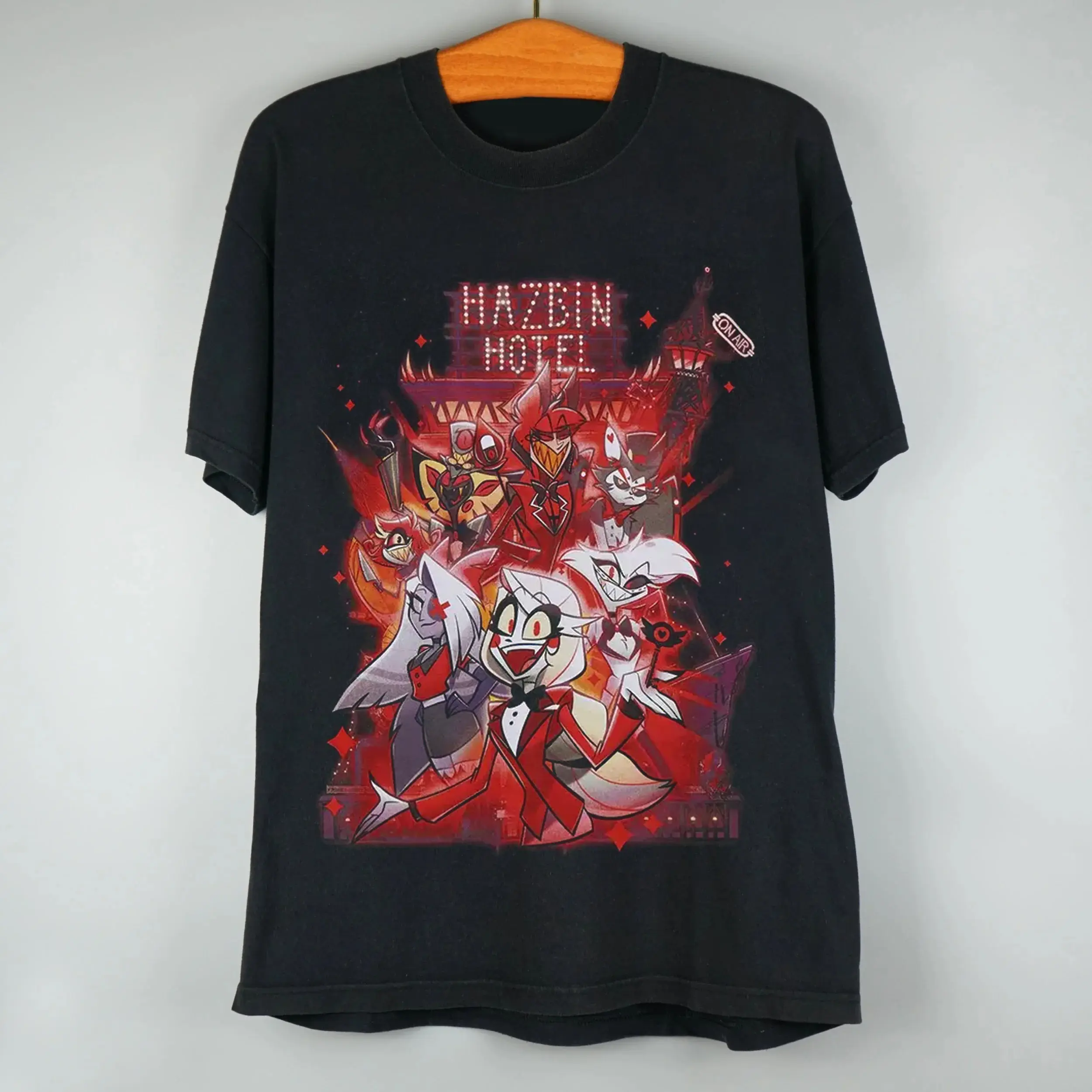 Hazbin Hotel Alastor Radio Demon Dark Comedy Graphic Vintage Shirt HY7221