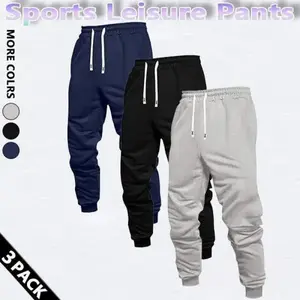 Men's Regular Fit Solid Drawstring Waist Sweatpants, Casual Pocket Design Pants for Perfect for all four seasons, Men's Trousers for Daily Wear, Athleisure Pants