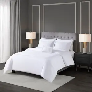 360 Stand King & California King Size 500 Thread Count 100% Cotton Sateen Comforter Set, 108x96x1.5in Luxury Line with Double Row Embroidered Trim, Striped Border, Hotel-Like Bed Experience, Bedroom Bedding Set, Machine Washable Duvet