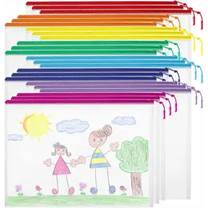 24pcs A4 13x9 Inches Large Reusable Mesh Zipper Pouch Bags for Puzzle Storage Classroom Organizing Board Game Home Organization